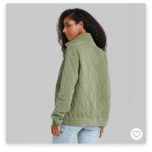 Women's Quilted Jacket - Wild Fable Olive Green Small - Picture 3 of 5